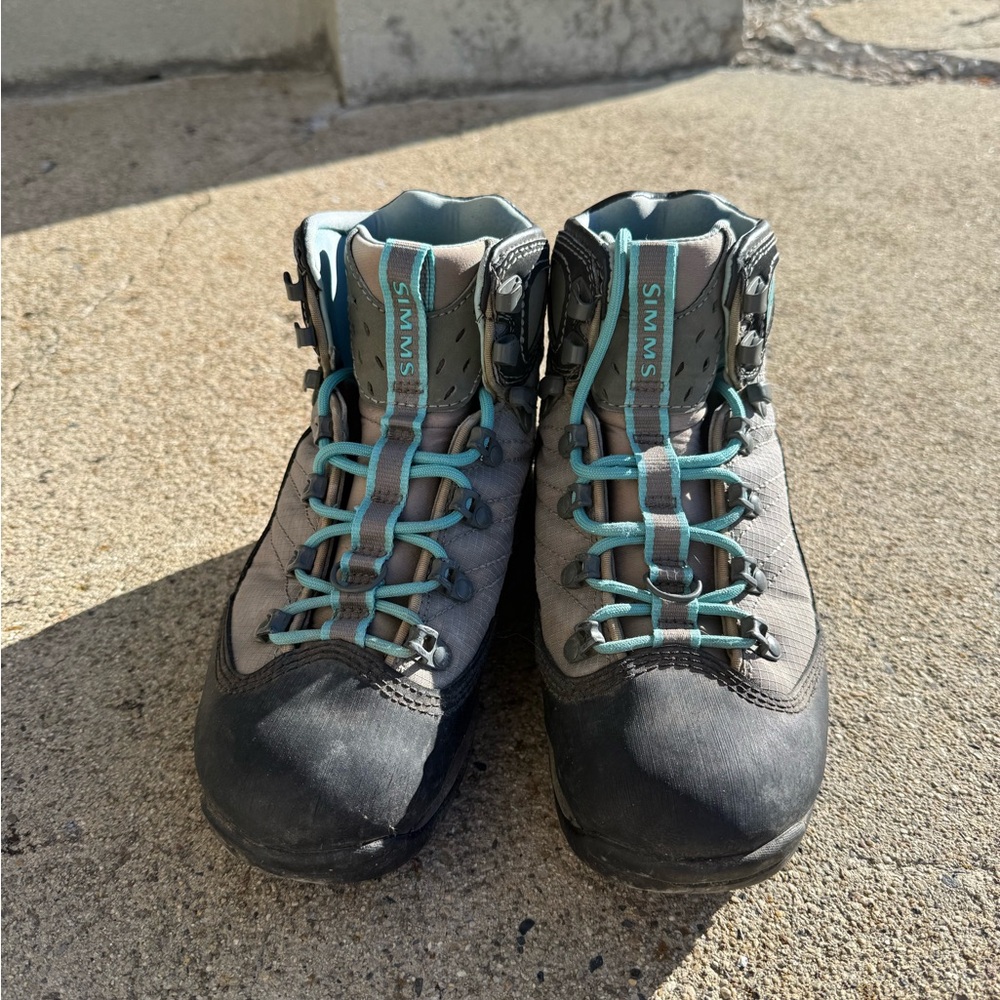 Simms Women's Gray and Teal Boots